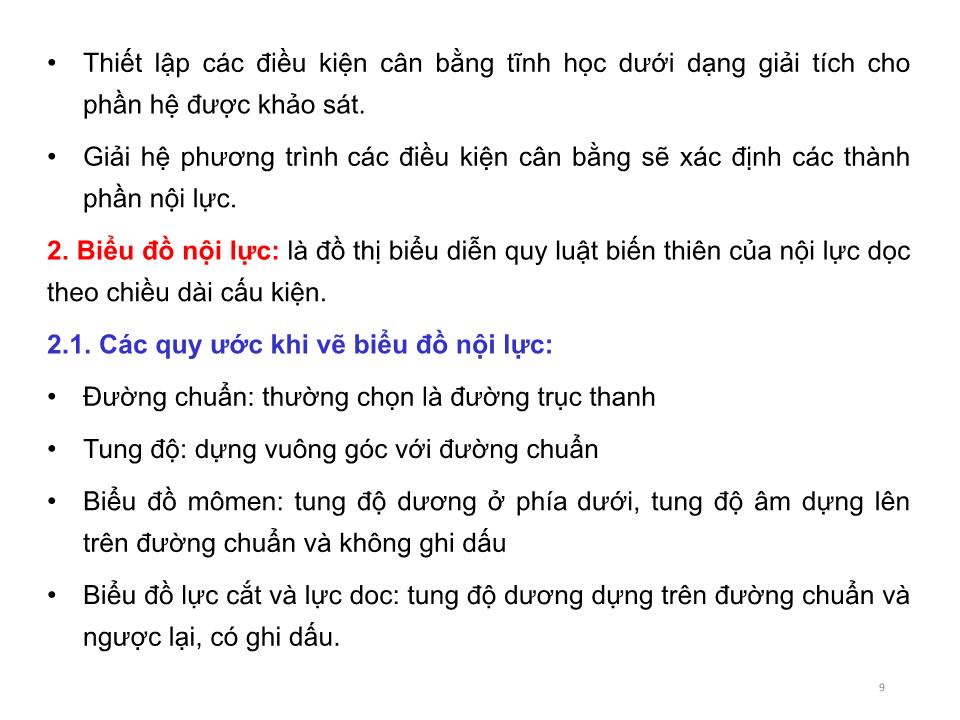 Bài giảng Cơ học kết cấu 1 - Chương 3: Xác định nội lực trong hệ phẳng tĩnh định chịu tải trọng bất động trang 9