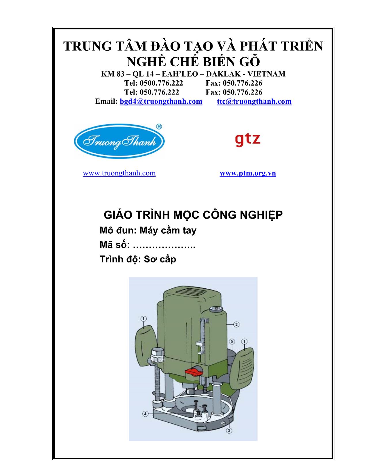 Giáo trình Mộc công nghiệp - Máy cầm tay trang 1