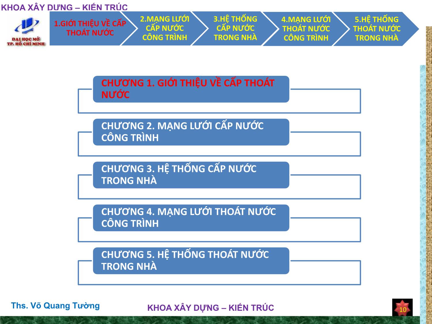 Bài giảng Cấp thoát nước trang 10