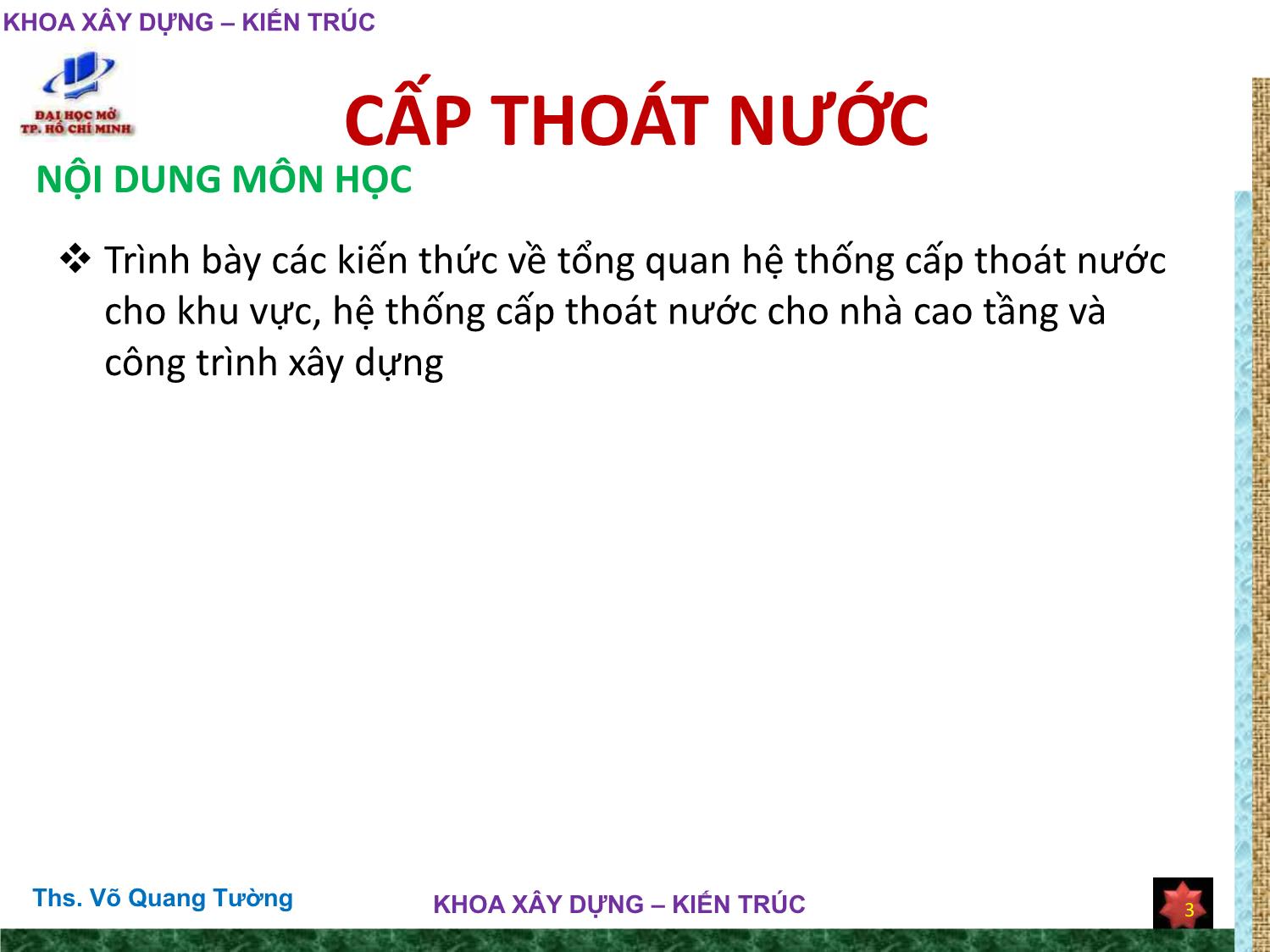 Bài giảng Cấp thoát nước trang 3