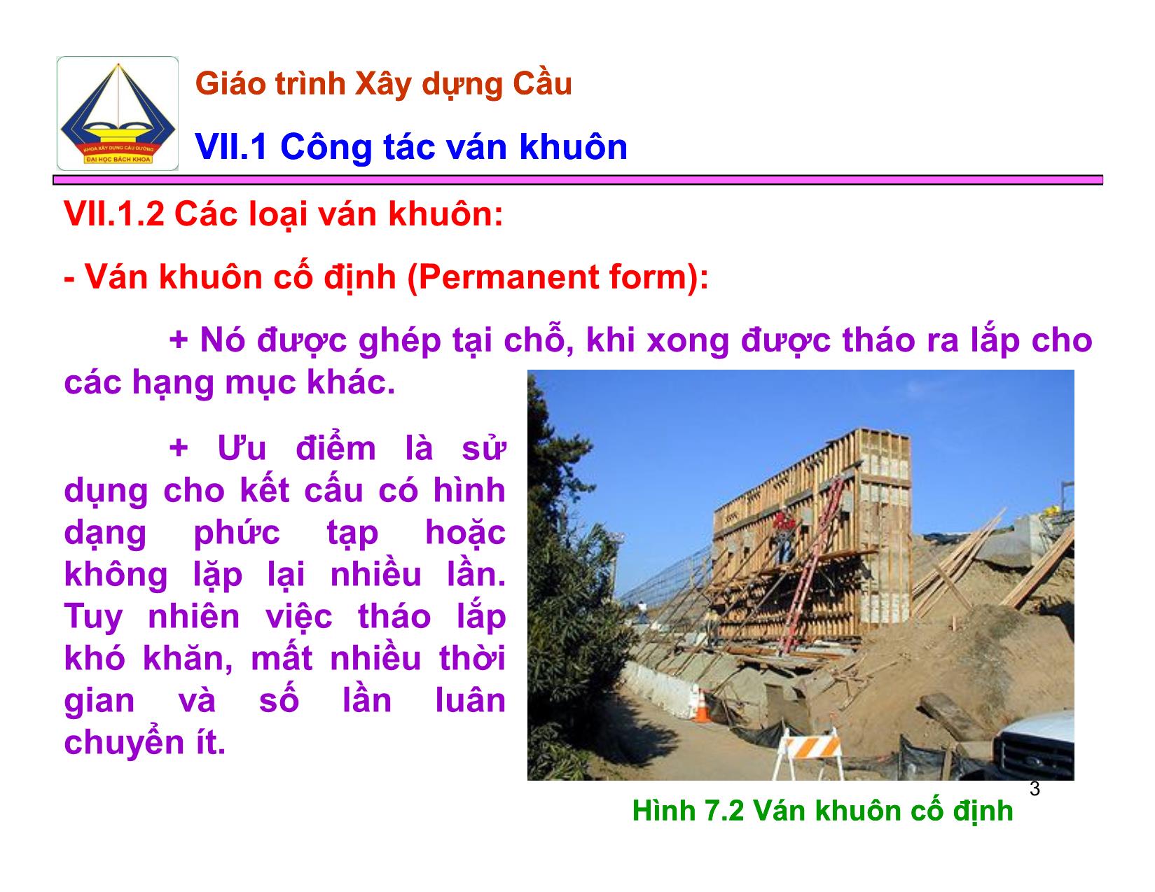 Bài giảng Xây dựng Cầu - Chương VII: Xây dựng xây dựng mố trụ cầu mố trụ cầu trang 3