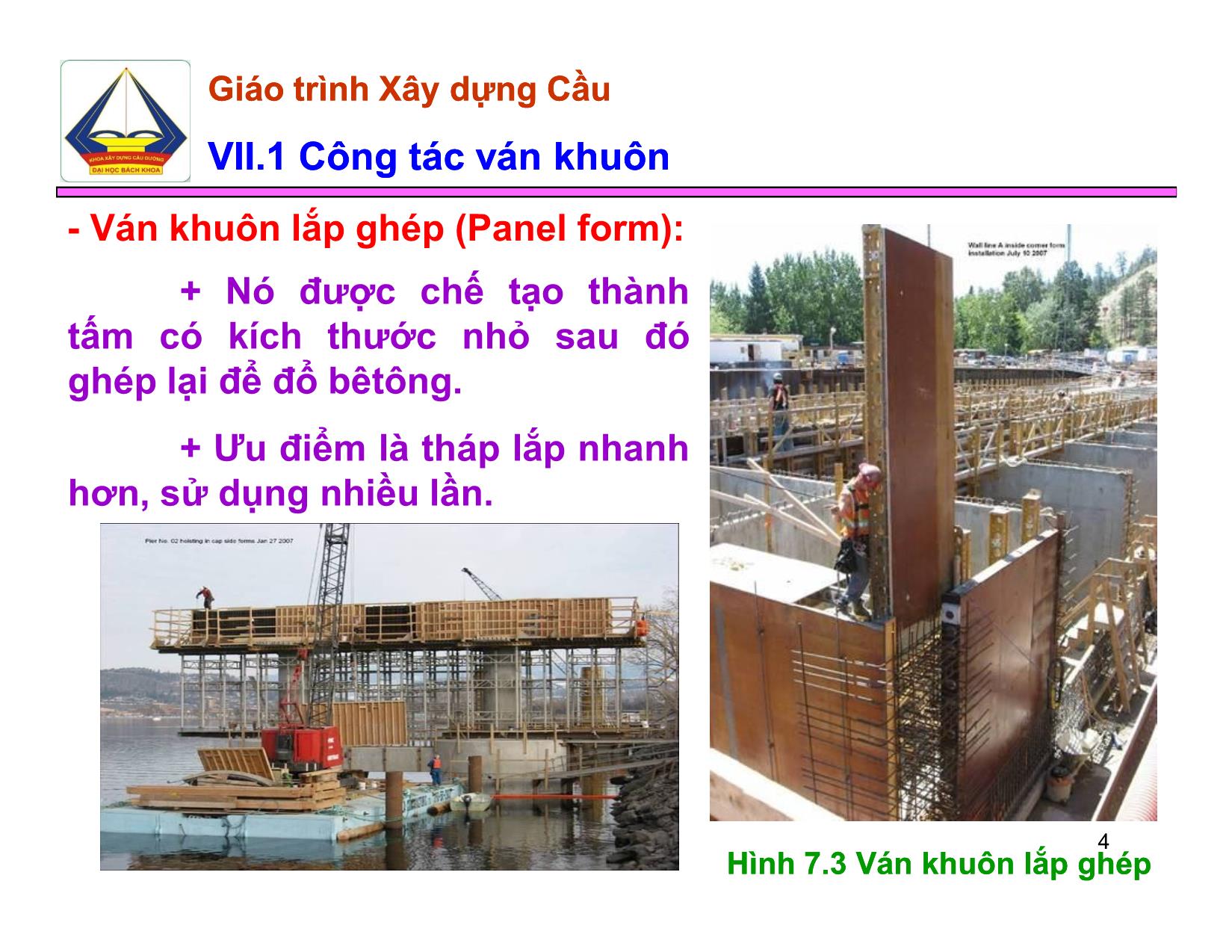 Bài giảng Xây dựng Cầu - Chương VII: Xây dựng xây dựng mố trụ cầu mố trụ cầu trang 4