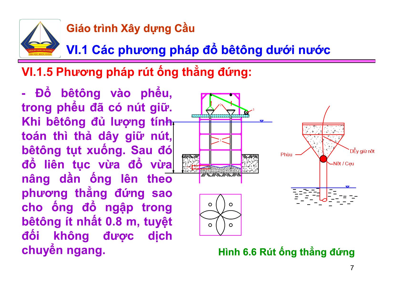 Bài giảng Xây dựng Cầu - Chương VI: Thi công thi công bêtông bêtông dưới nước dưới nước trang 7