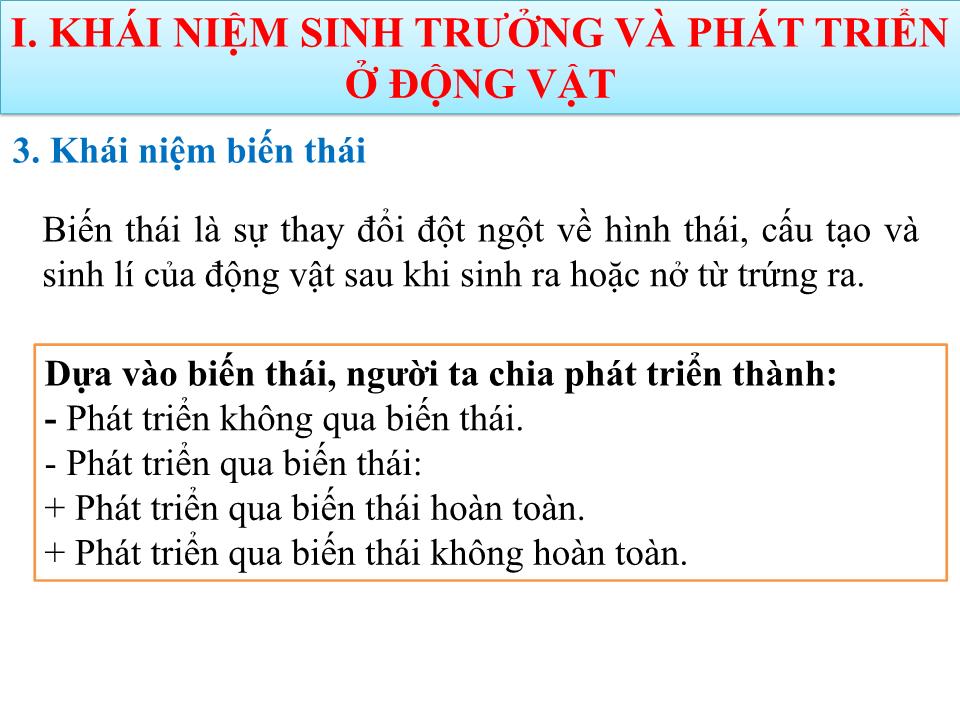 Bài giảng Sinh học Lớp 11 - Bài 37: Sinh trưởng và phát triển ở động vật trang 10