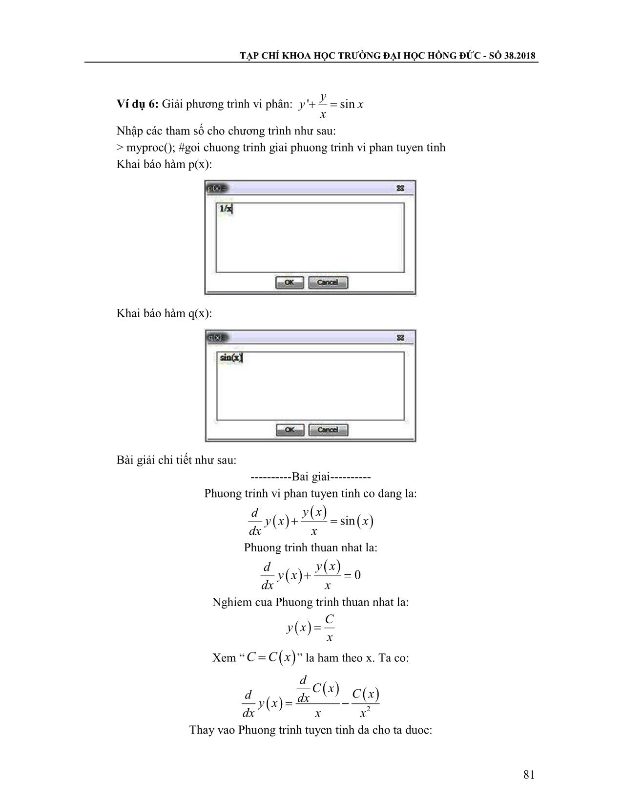Dạy và học phương trình vi phân với sự trợ giúp phần mềm toán học Maple trang 8