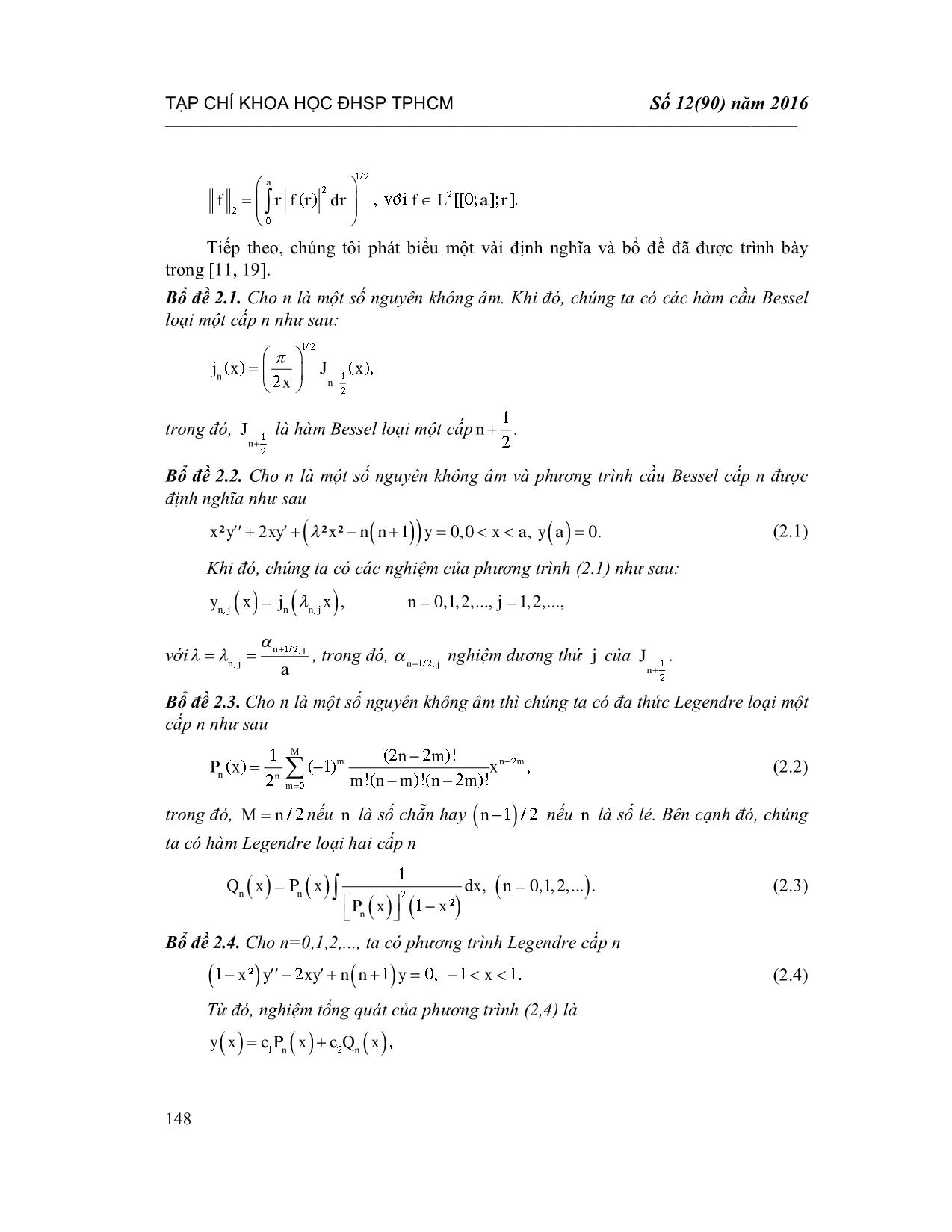 Chỉnh hóa bài toán nhiệt ngược với hệ số phụ thuộc thời gian trong tọa độ cầu trang 4