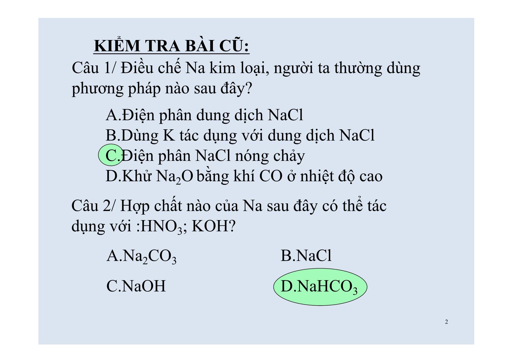 Bài giảng Hóa học Lớp 12 - Bài: Kim loại kiềm thổ và hợp chất quan trọng của kim loại kiềm thổ trang 2