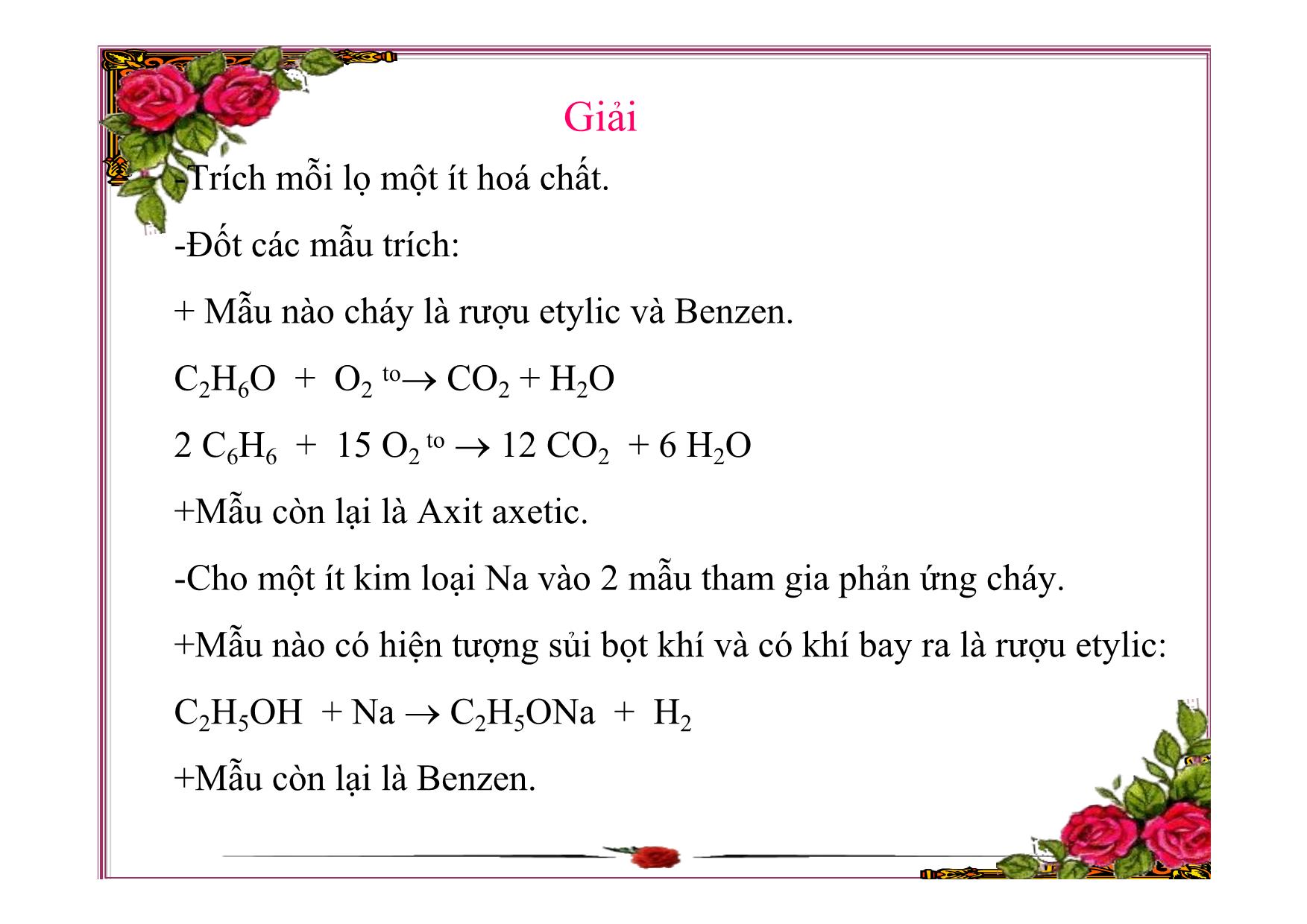 Bài giảng Hóa học Lớp 9 - Bài 46: Mối quan hệ giữa etilen, axit axetic và rượu etylic trang 10