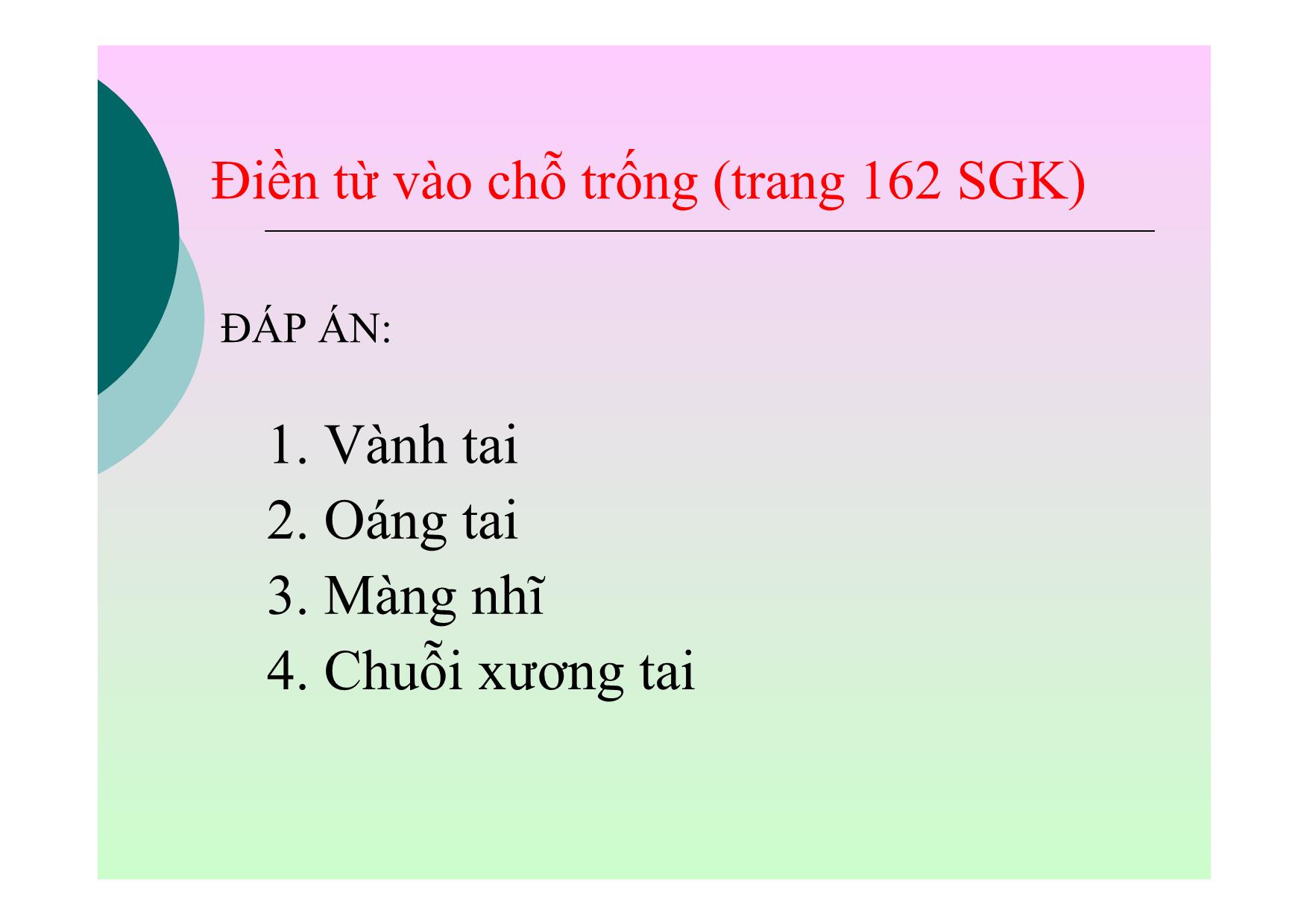 Bài giảng Sinh học Lớp 8 - Bài 51: Cơ quan phân tích thính giác trang 7