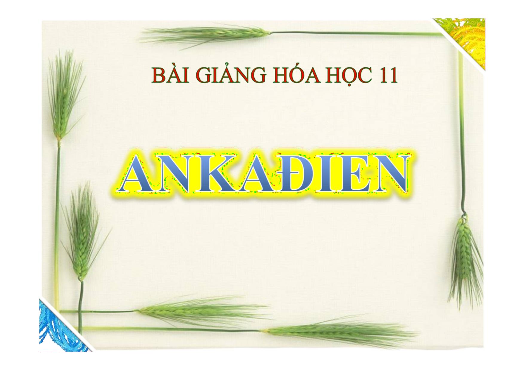 Bài giảng Hóa học Lớp 11 - Bài: Ankandien trang 1