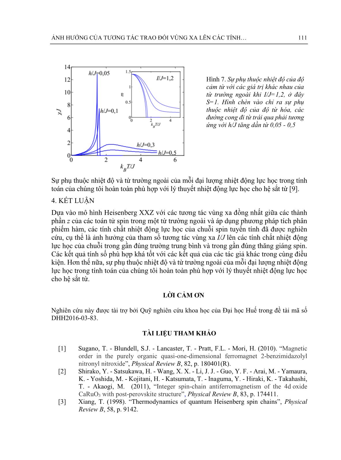 Ảnh hưởng của tương tác trao đổi vùng xa lên các tính chất nhiệt động lực học của chuỗi spin lượng tử với mô hình Heisenberg XXZ trang 8