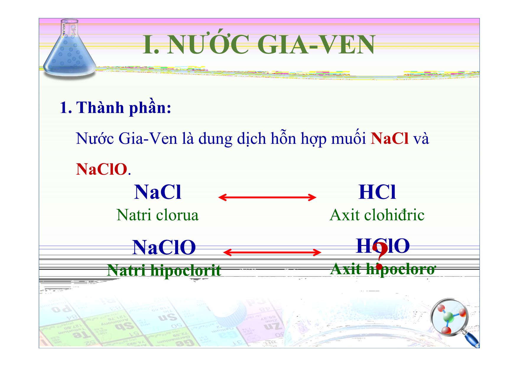 Bài giảng Hóa học Lớp 10 - Bài: Sơ lược về hợp chất có Oxi của Clo trang 3