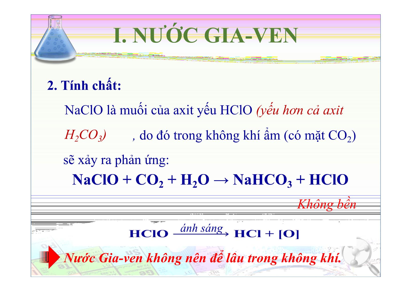 Bài giảng Hóa học Lớp 10 - Bài: Sơ lược về hợp chất có Oxi của Clo trang 5