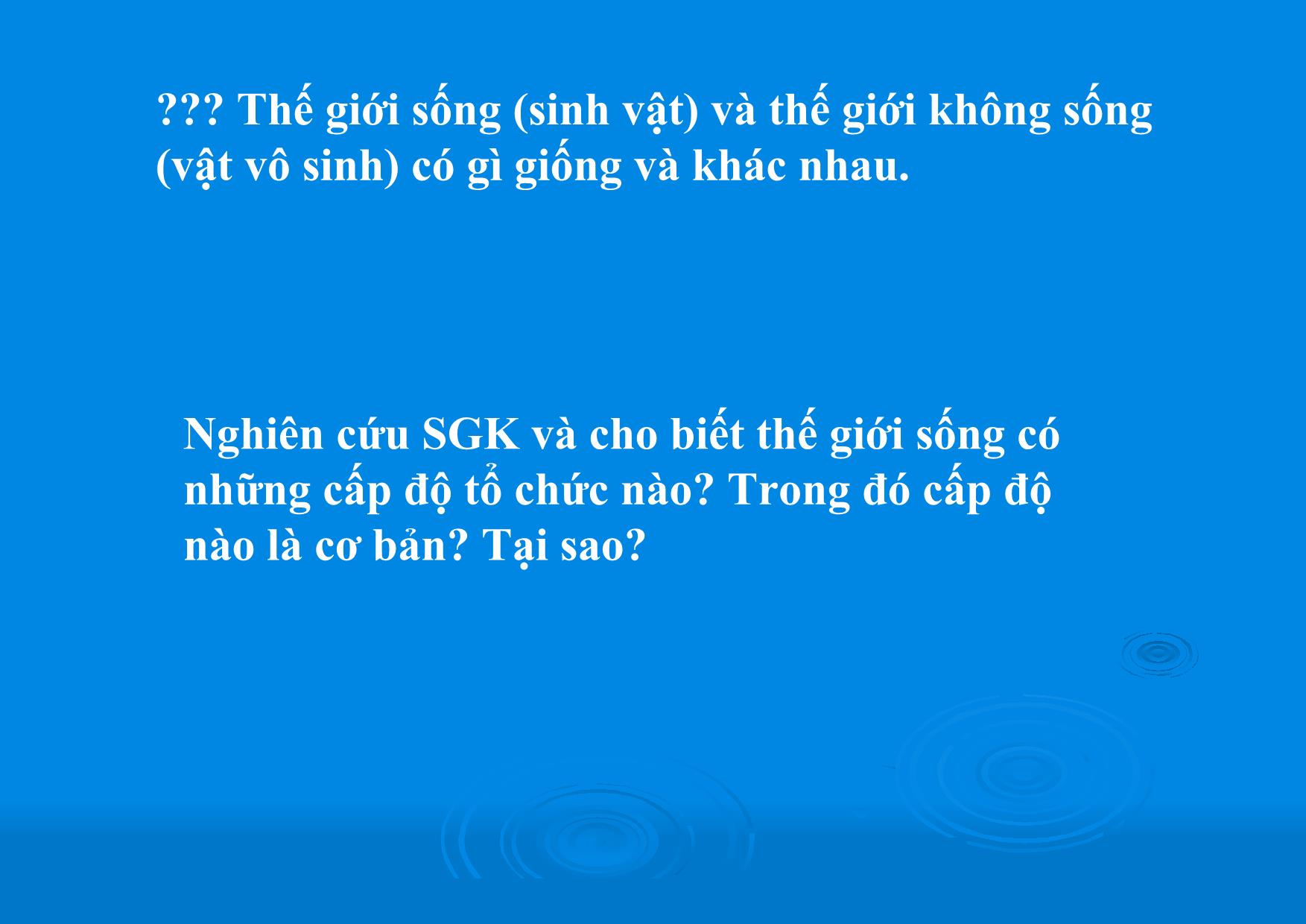 Bài giảng Sinh học Lớp 10 - Bài 1: Các cấp tổ chức của thế giới sống trang 7