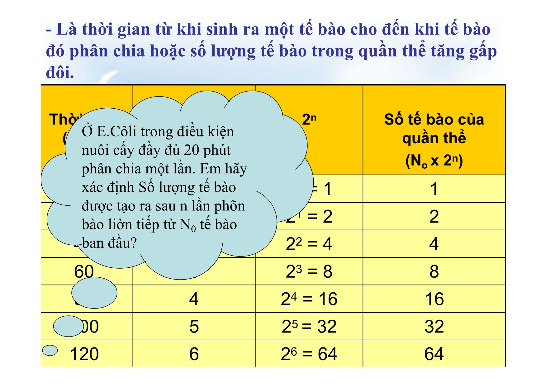 Bài giảng Sinh học Lớp 10 - Tiết 25, Bài 25: Sinh trưởng và sinh sản của vi sinh vật trang 5