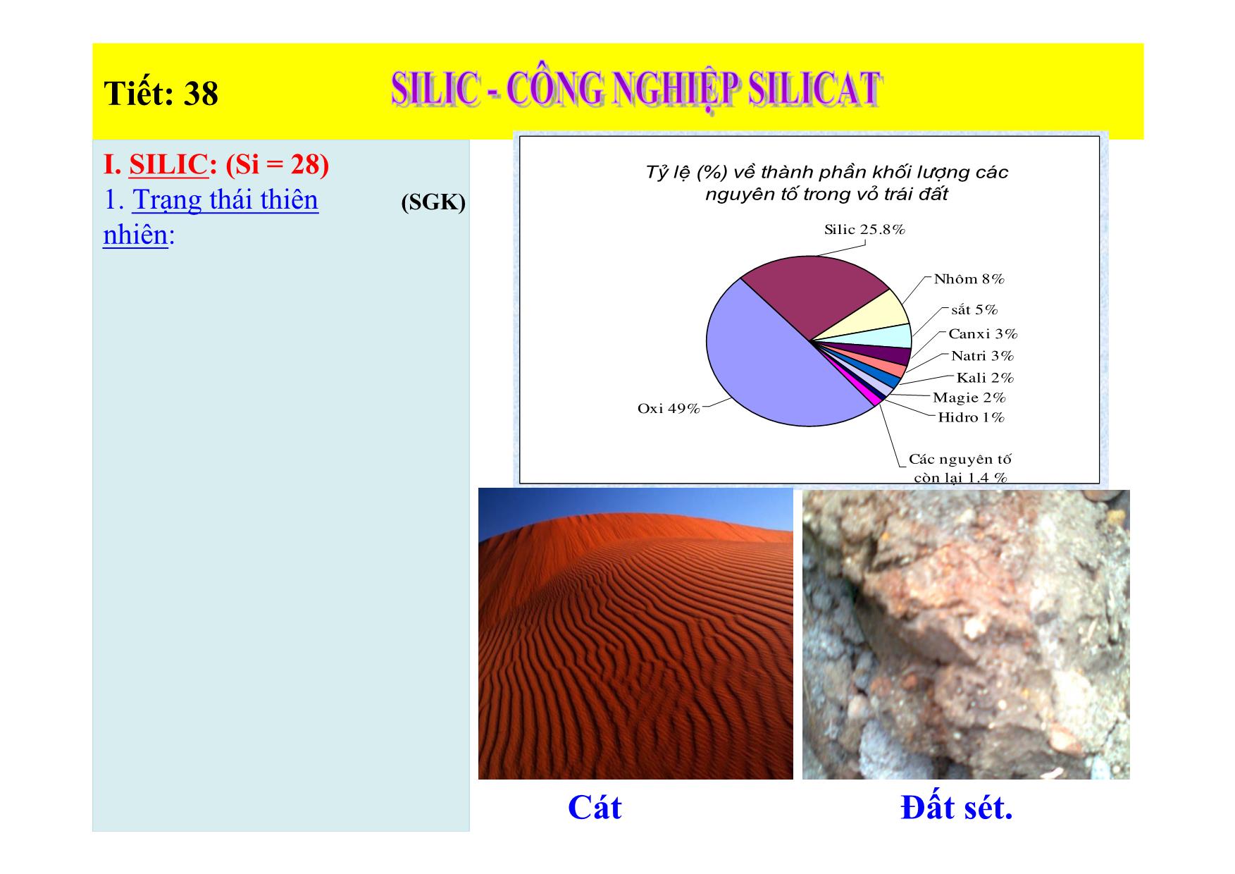 Bài giảng Hóa học Lớp 9 - Tiết 38: Silic. Công nghiệp Silicat trang 4