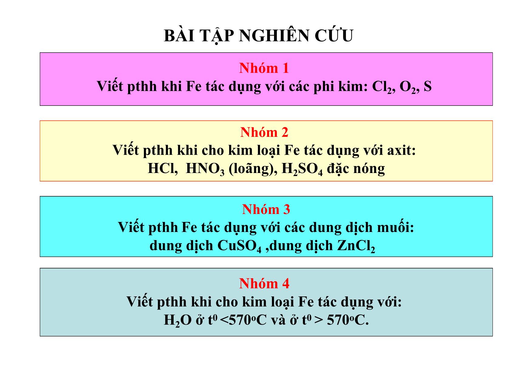 Bài giảng Hóa học Lớp 12 - Bài 31: Sắt trang 9