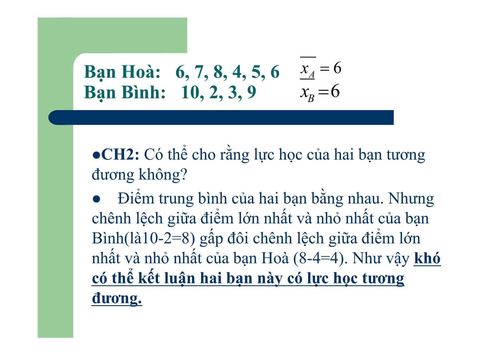 Bài giảng Đại số Lớp 10 - Bài: Phương sai và độ lệch chuẩn - Phạm Quang Hùng trang 4