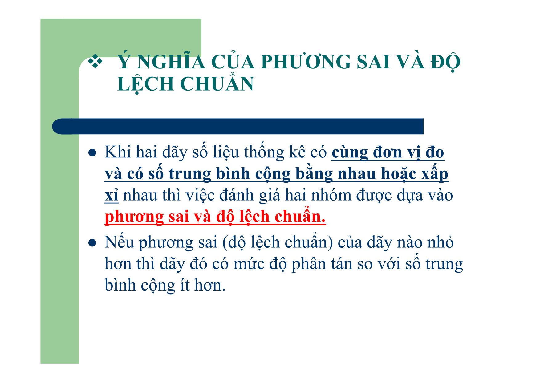 Bài giảng Đại số Lớp 10 - Bài: Phương sai và độ lệch chuẩn - Phạm Quang Hùng trang 8