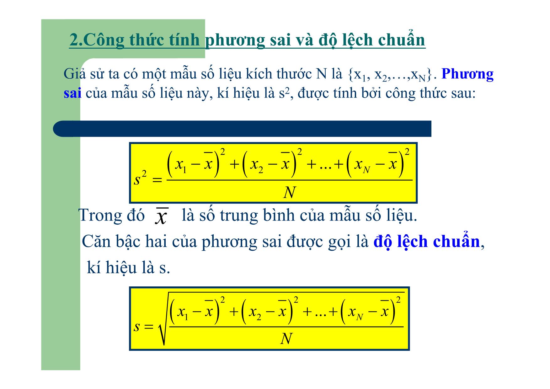 Bài giảng Đại số Lớp 10 - Bài: Phương sai và độ lệch chuẩn - Phạm Quang Hùng trang 9