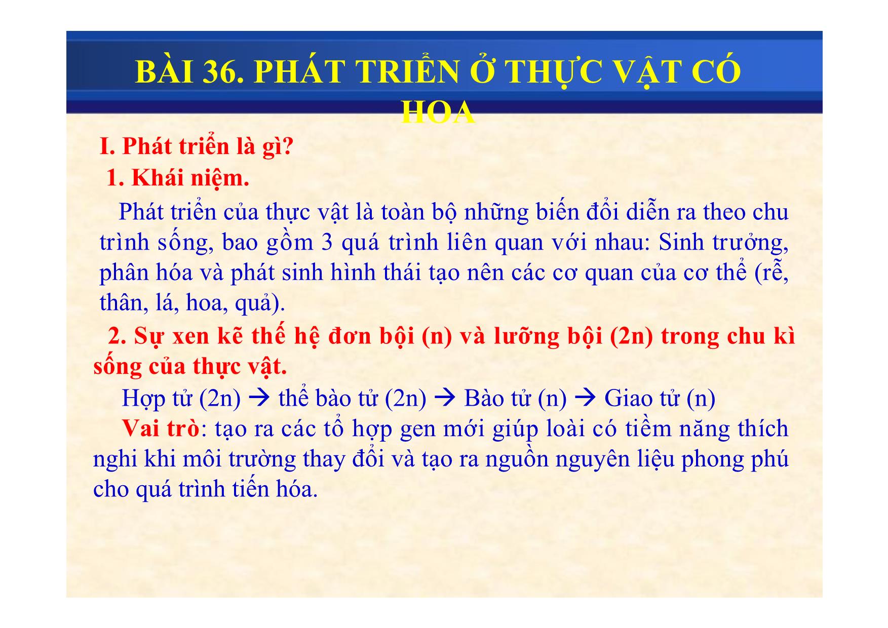 Bài giảng Sinh học Lớp 11 - Bài 36: Phát triển ở thực vật có hoa - Bùi Sỹ Kiên trang 6