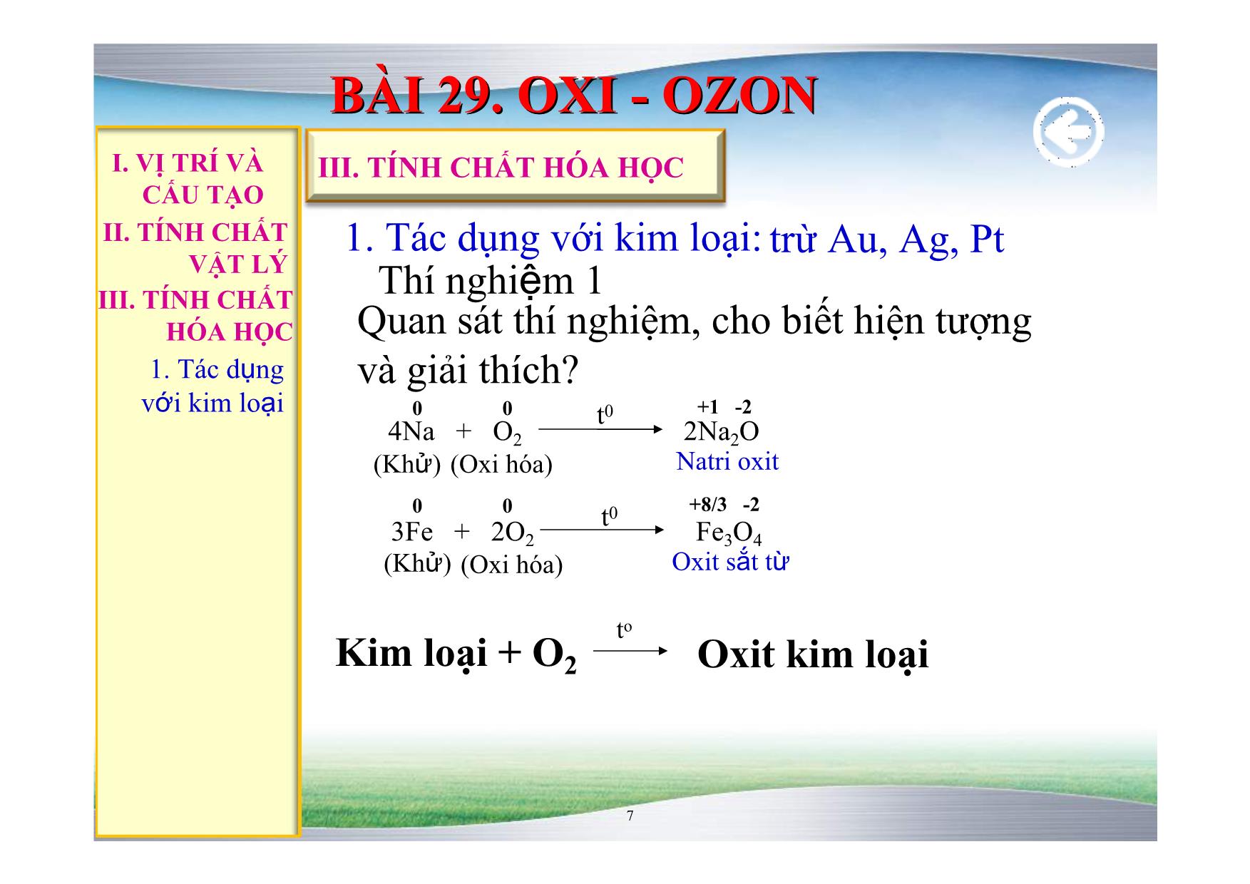 Bài giảng Hóa học Lớp 10 - Bài 29: Oxi. Ozon trang 7