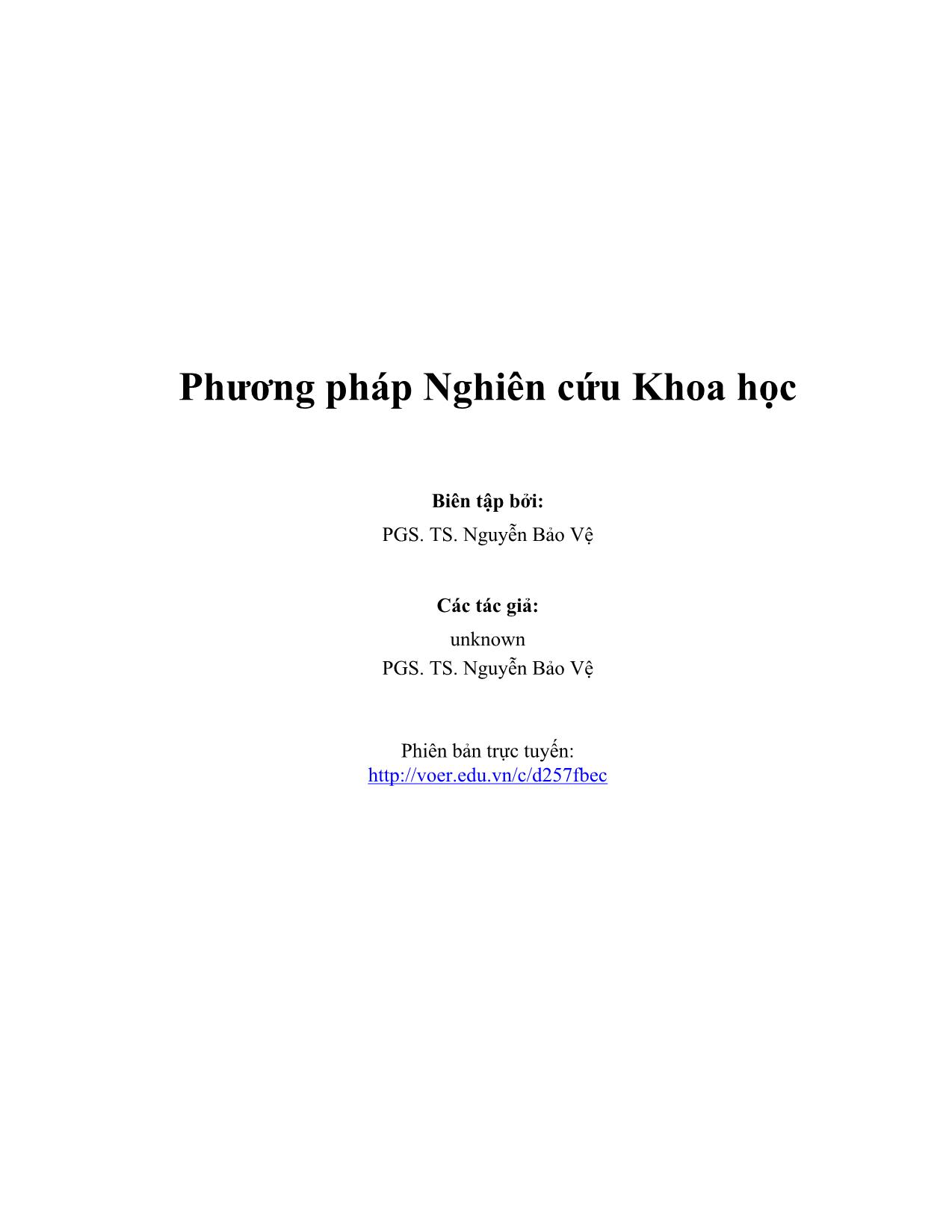 Giáo trình Phương pháp nghiên cứu khoa học trang 2