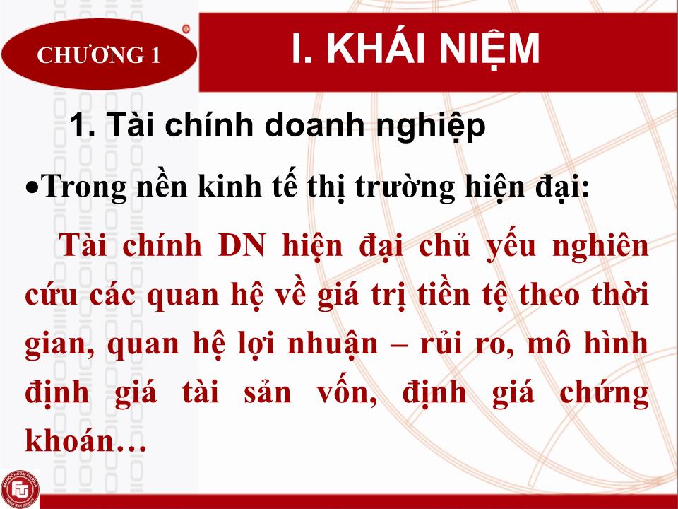 Bài giảng Quản trị tài chính doanh nghiệp - Chương 1: Tổng quan về quản trị tài chính doanh nghiệp trang 5