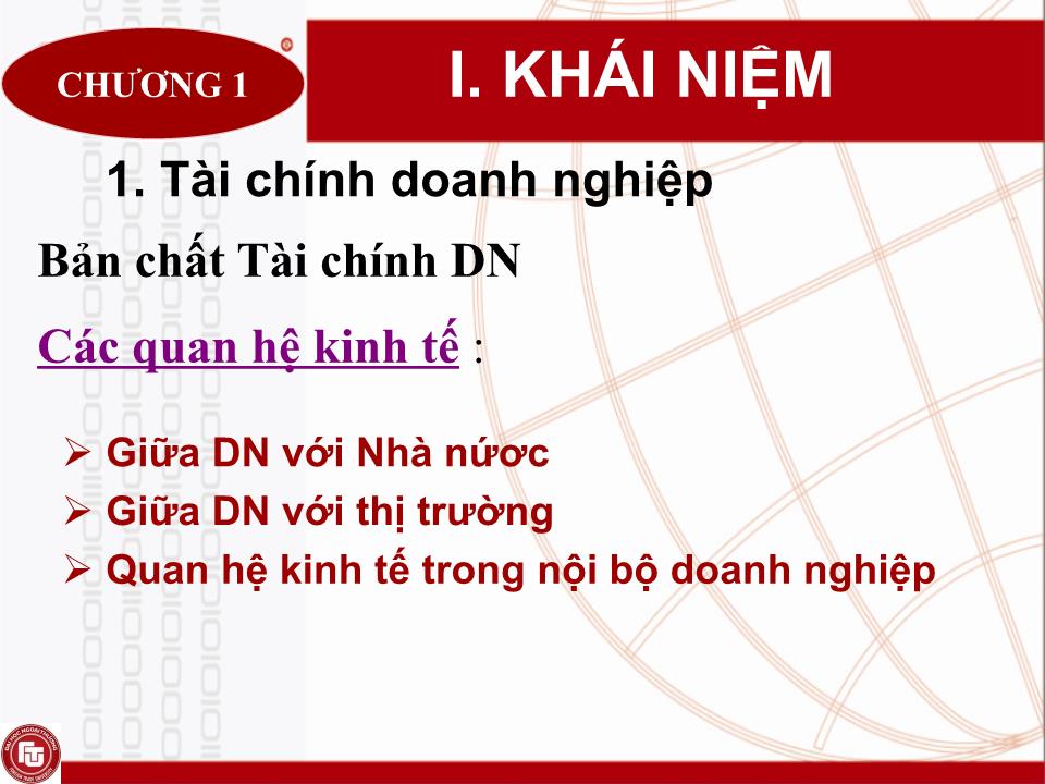 Bài giảng Quản trị tài chính doanh nghiệp - Chương 1: Tổng quan về quản trị tài chính doanh nghiệp trang 9