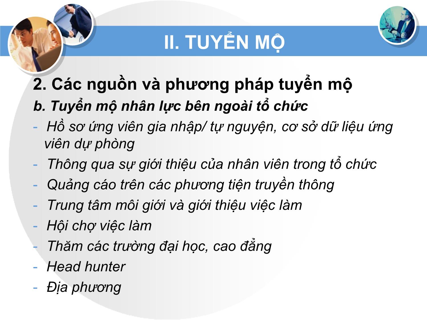 Bài giảng Quản trị nguồn nhân lực - Chương IV: Tuyển dụng trang 9