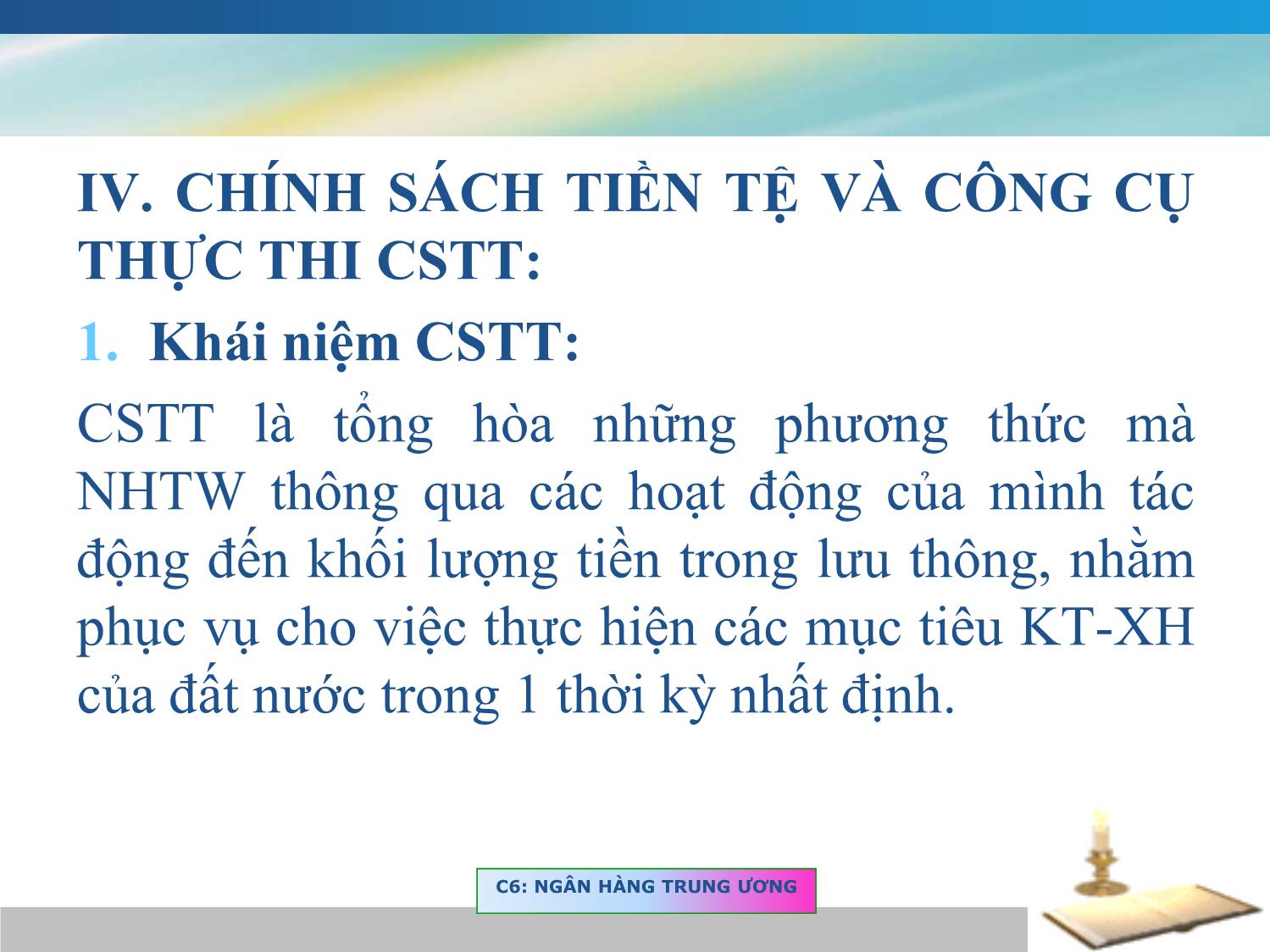 Bài giảng Tài chính tiền tệ - Chương 2, Phần 1: Ngân hàng Trung ương trang 9