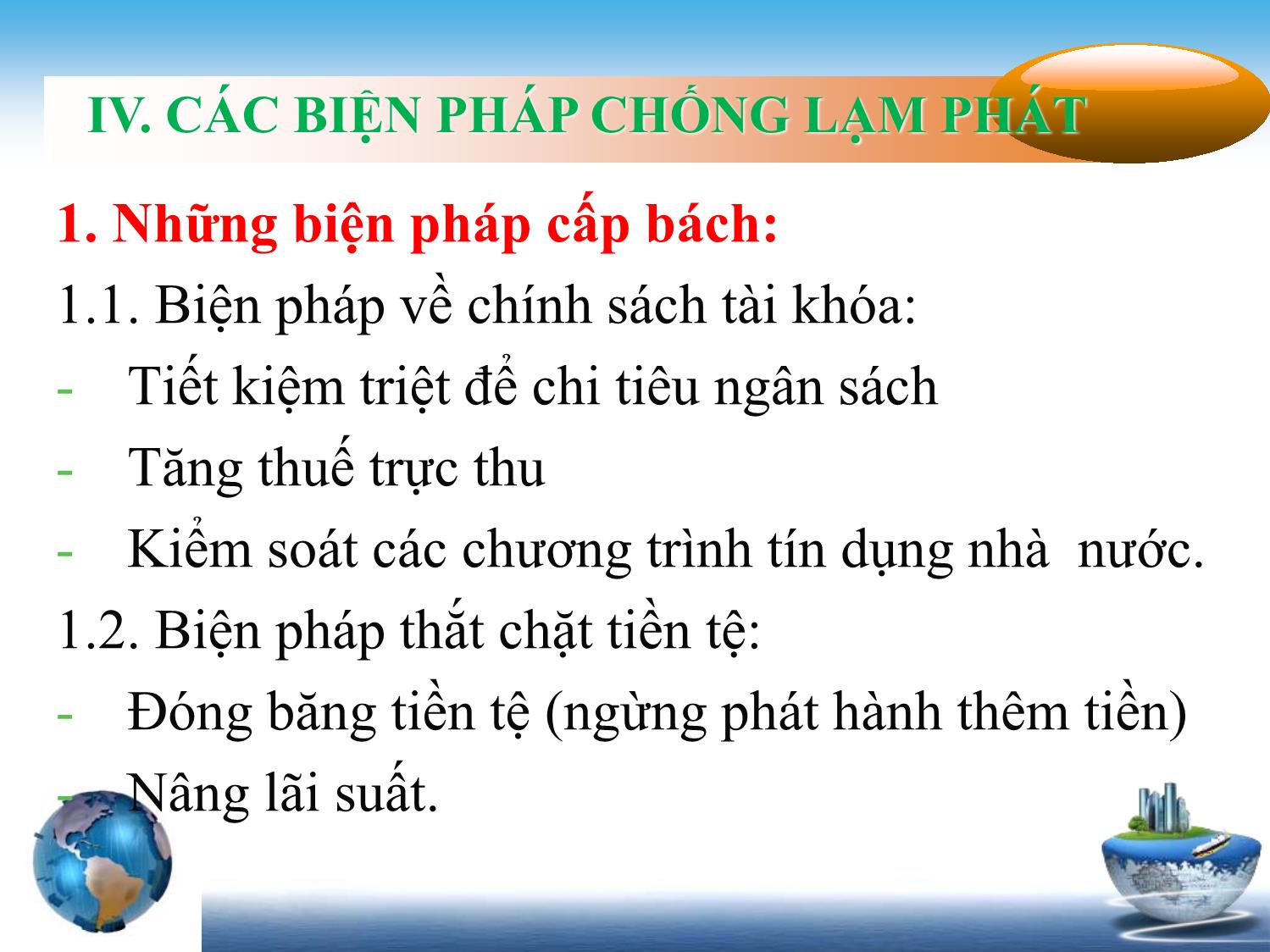 Bài giảng Tài chính tiền tệ - Chương 5: Lạm phát trang 10