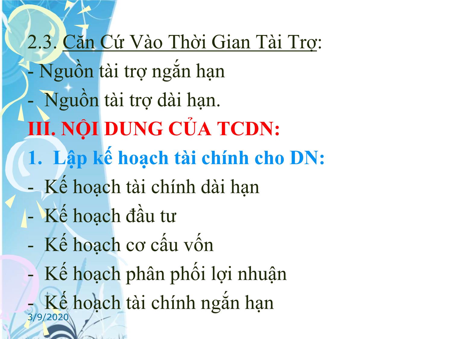 Bài giảng Tài chính tiền tệ - Chương 6: Tài chính doanh nghiệp trang 7