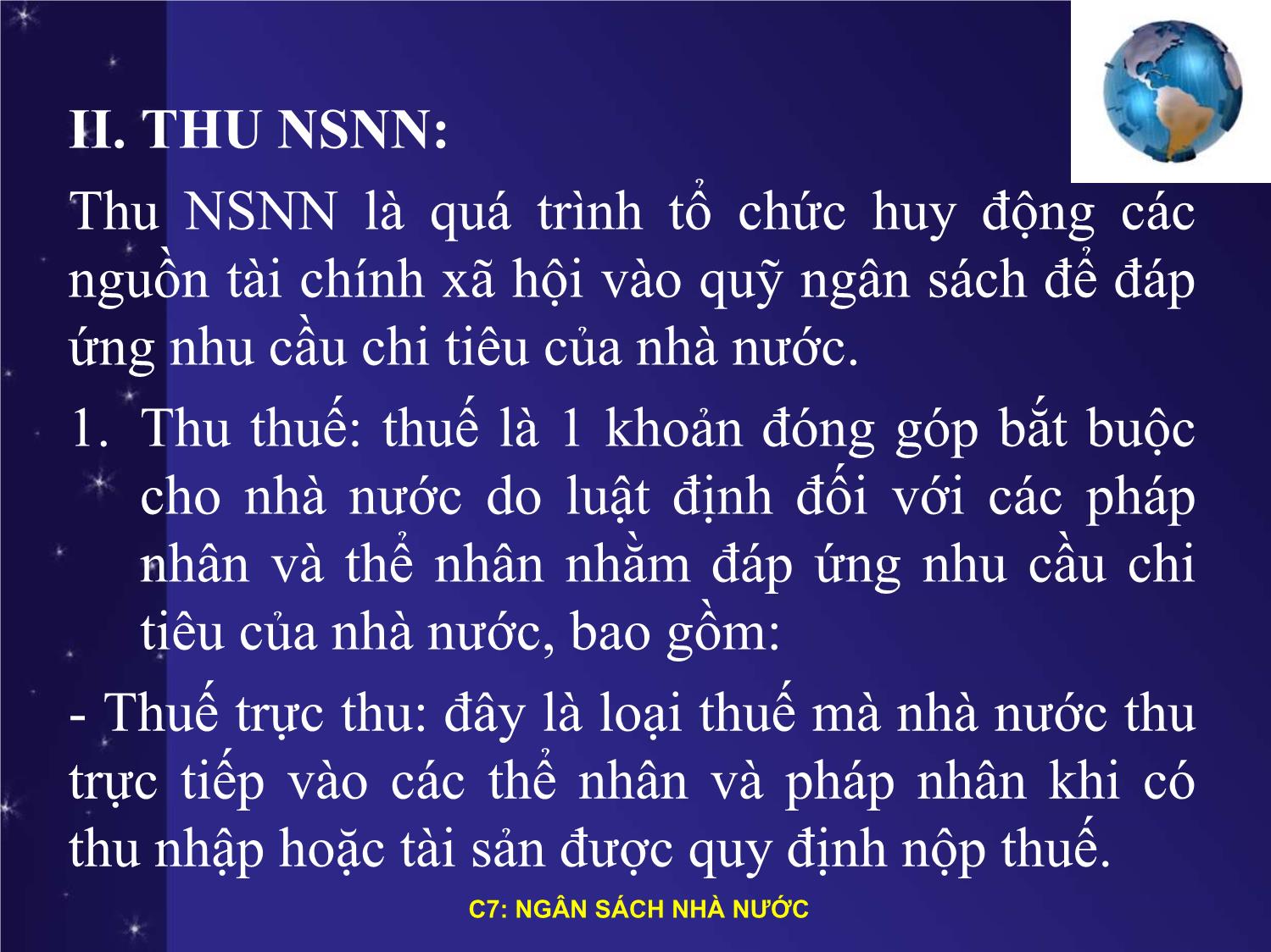 Bài giảng Tài chính tiền tệ - Chương 7: Ngân sách nhà nước trang 2