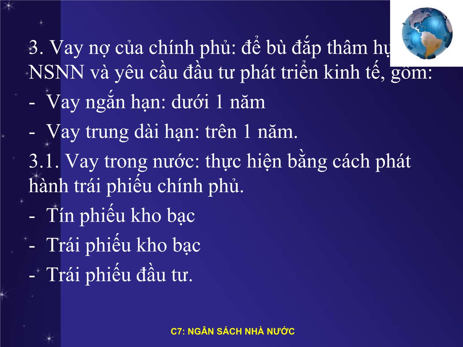 Bài giảng Tài chính tiền tệ - Chương 7: Ngân sách nhà nước trang 4