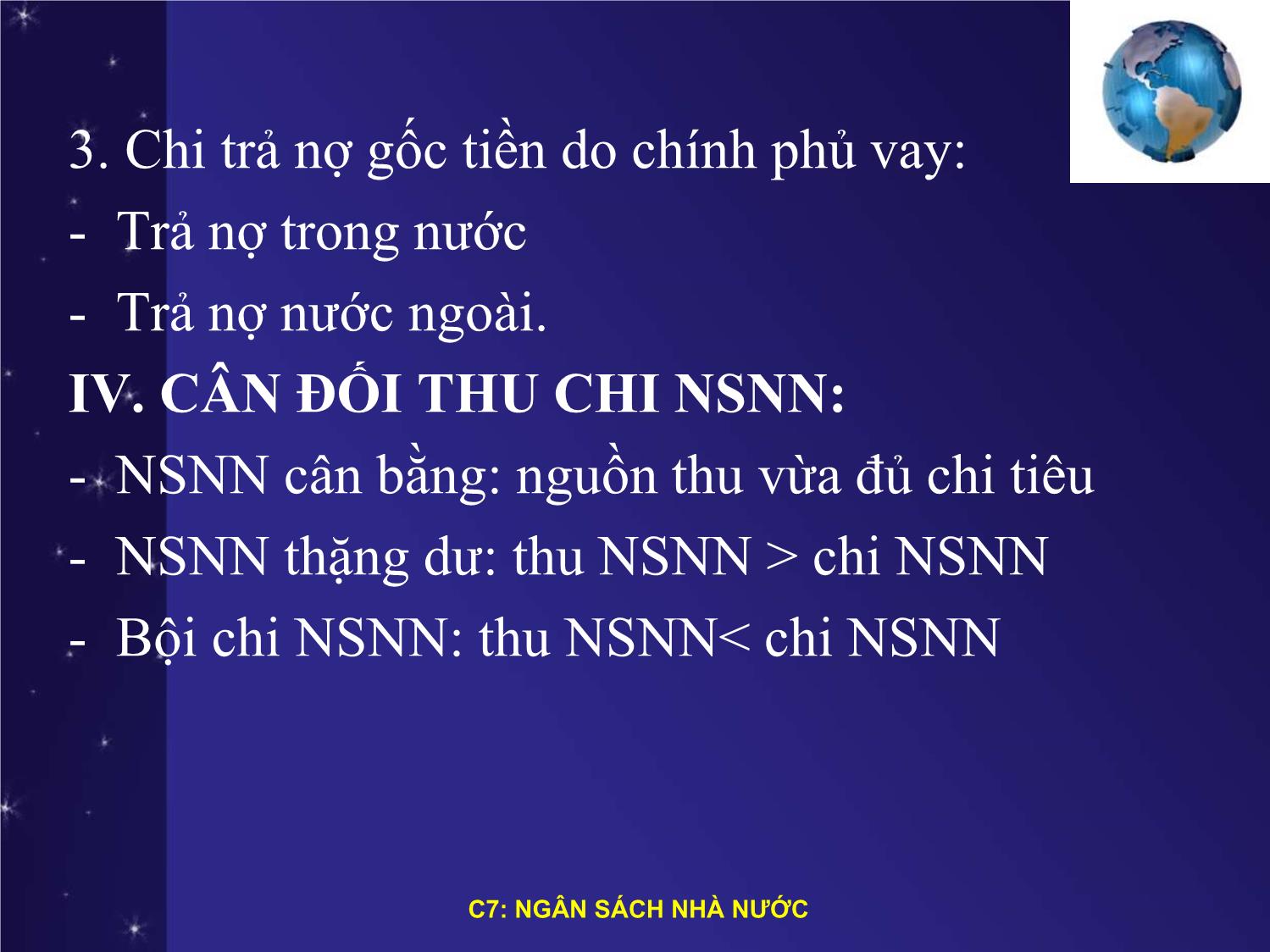 Bài giảng Tài chính tiền tệ - Chương 7: Ngân sách nhà nước trang 8