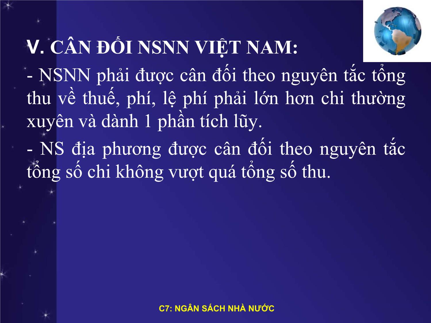 Bài giảng Tài chính tiền tệ - Chương 7: Ngân sách nhà nước trang 9