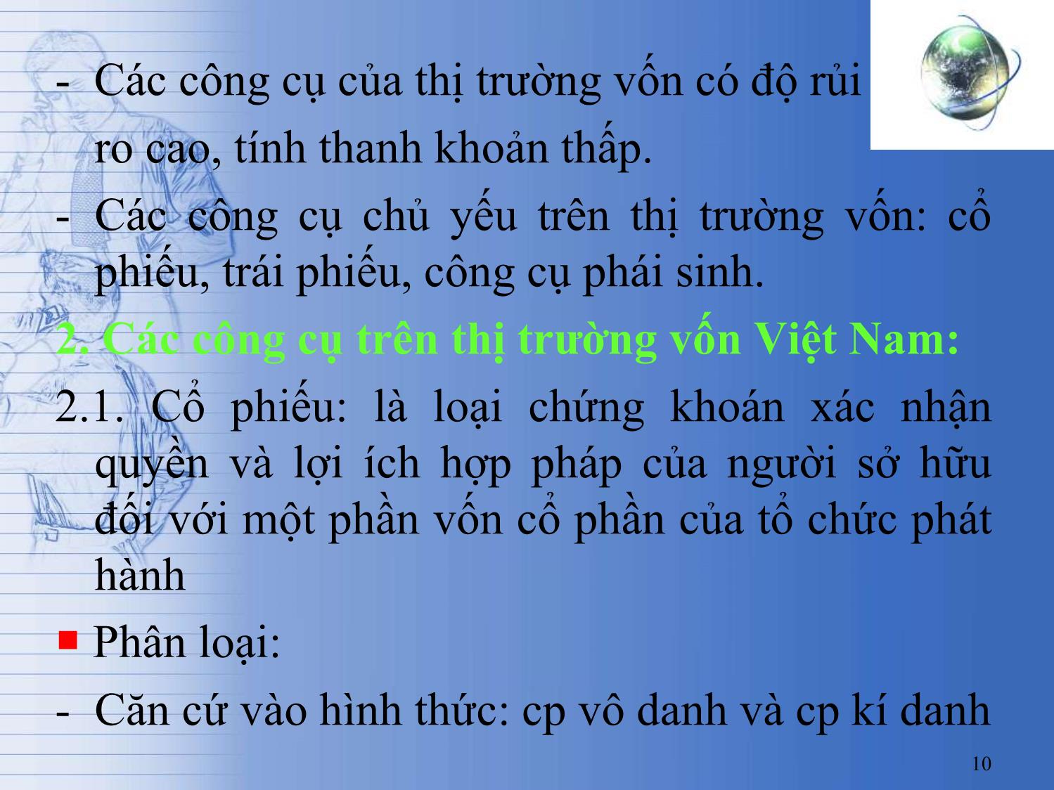 Bài giảng Tài chính tiền tệ - Chương 8: Thị trường tài chính trang 10