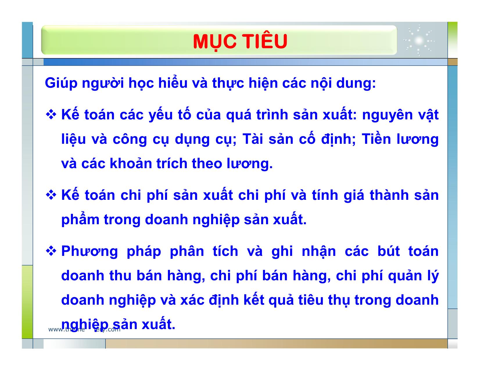 Bài giảng Nguyên lý kế toán - Chương 6: Kế toán các nghiệp vụ kinh tế chủ yếu trong doanh nghiệp trang 2