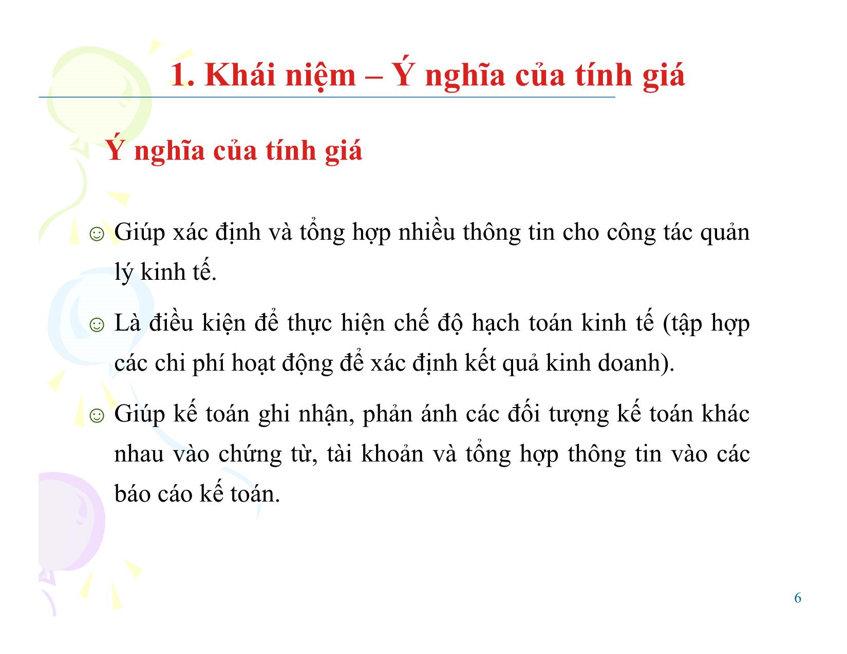 Bài giảng Nguyên lý kế toán - Chương 5: Tính giá các đối tượng kế toán trang 6