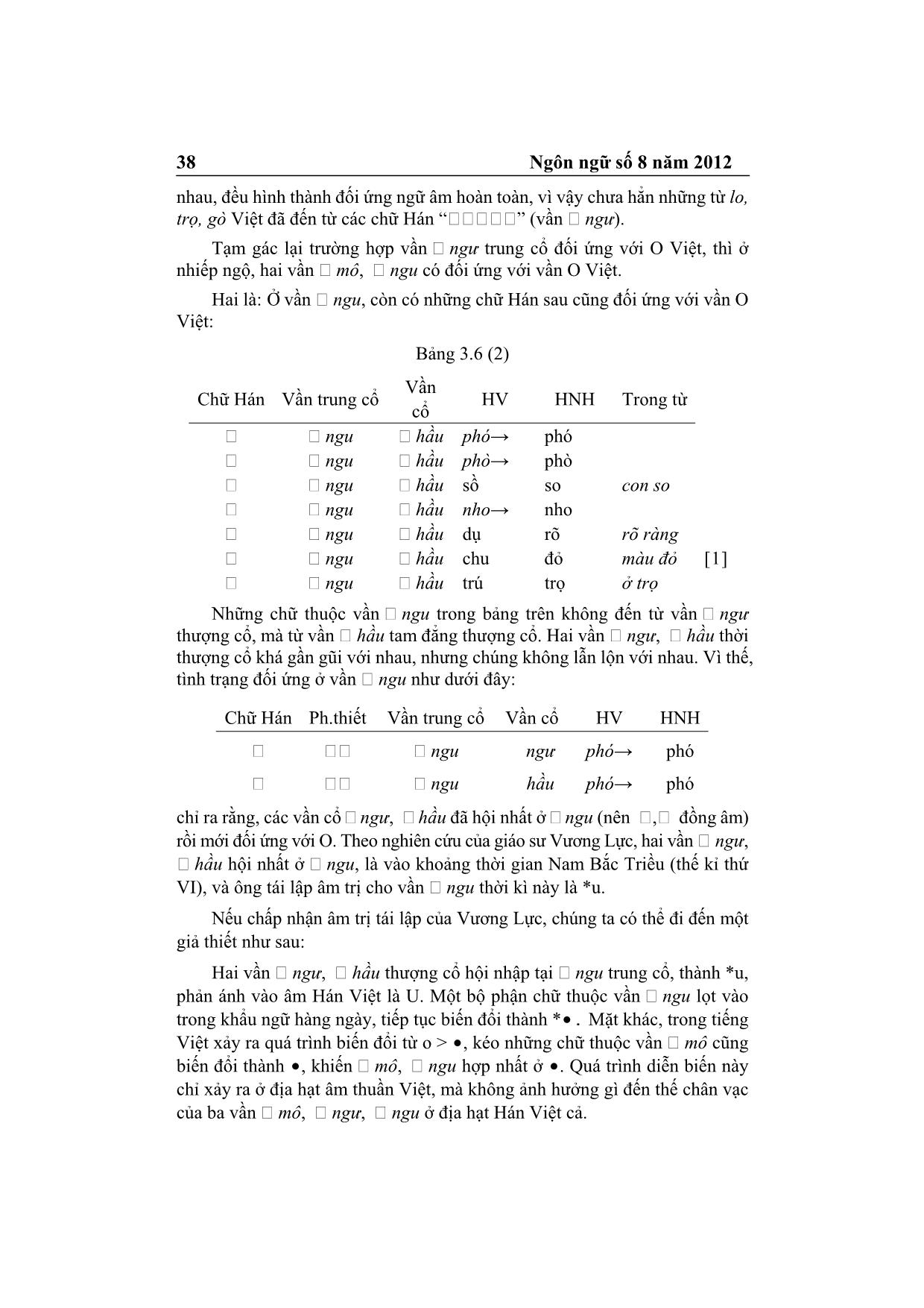 Về nguồn gốc của vần O [•] Tiếng Việt hiện đại trang 7