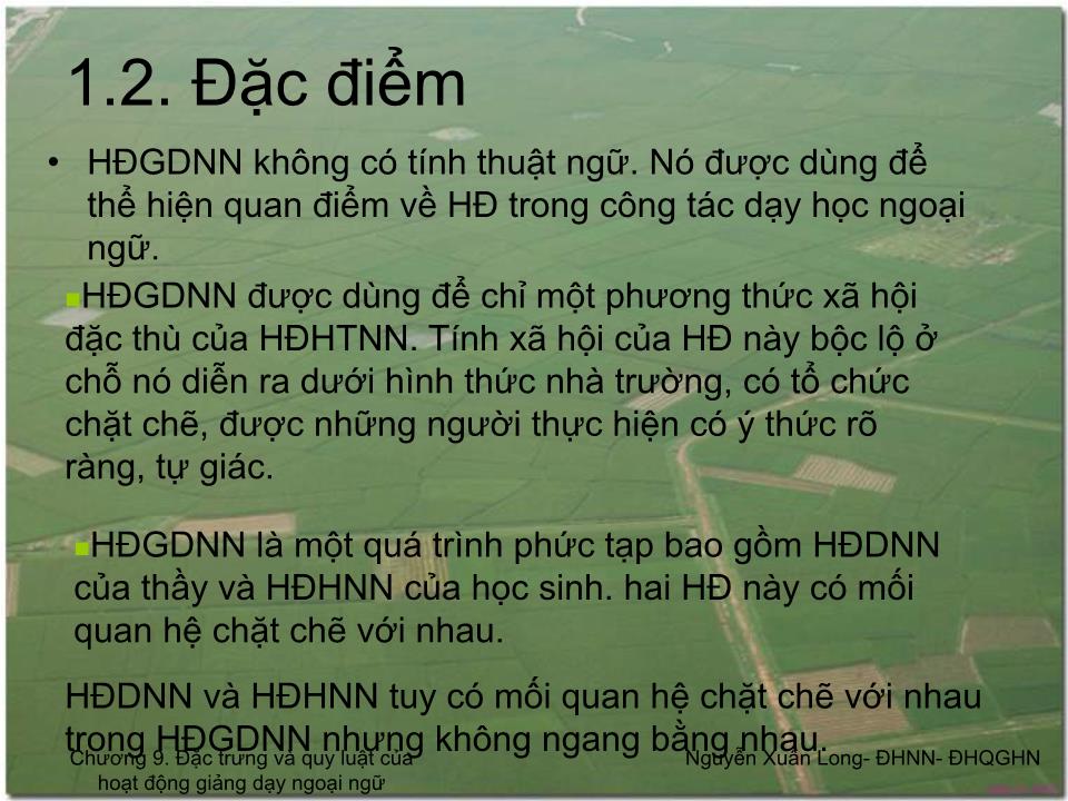 Bài giảng Tâm lý học 2 - Chương 9: Đặc trưng và quy luật của hoạt động giảng dạy ngoại ngữ trang 3