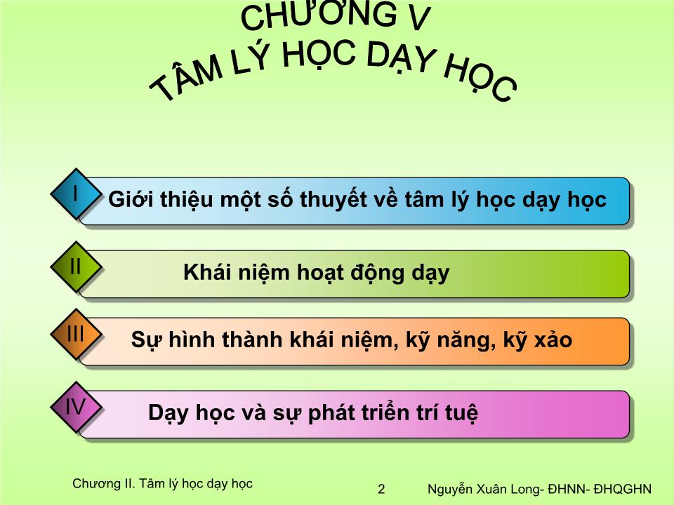 Bài giảng Tâm lý học 2 - Chương V: Tâm lý học dạy học trang 2