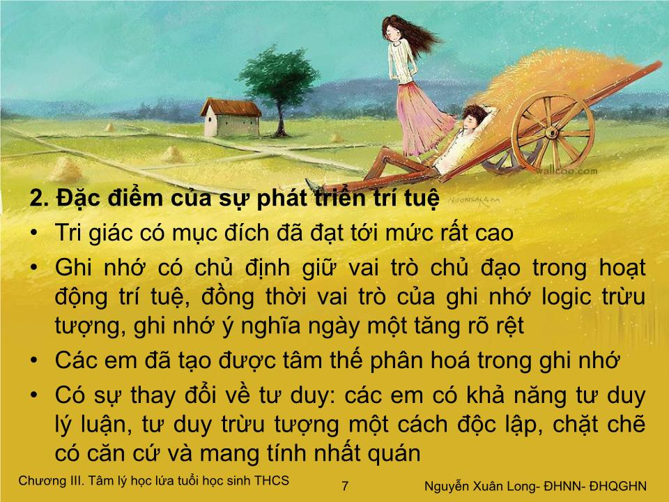 Bài giảng Tâm lý học 2 - Chương IV: Tâm lý lứa tuổi học sinh THPT trang 7