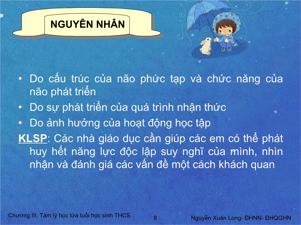 Bài giảng Tâm lý học 2 - Chương IV: Tâm lý lứa tuổi học sinh THPT trang 8