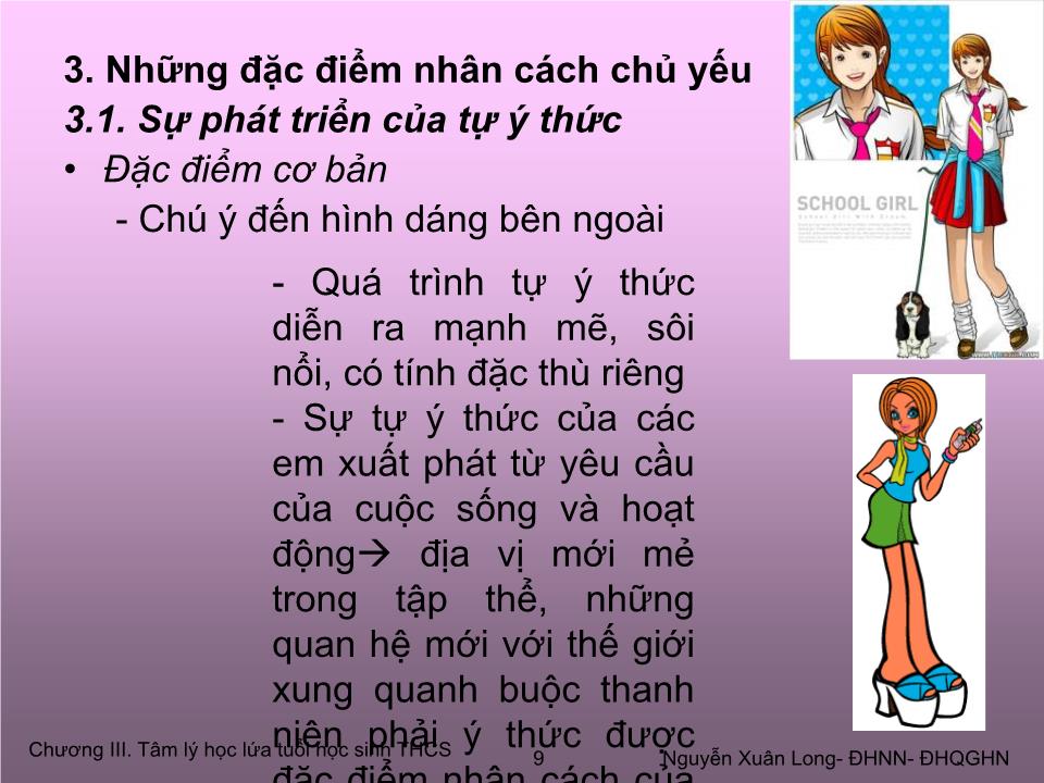 Bài giảng Tâm lý học 2 - Chương IV: Tâm lý lứa tuổi học sinh THPT trang 9