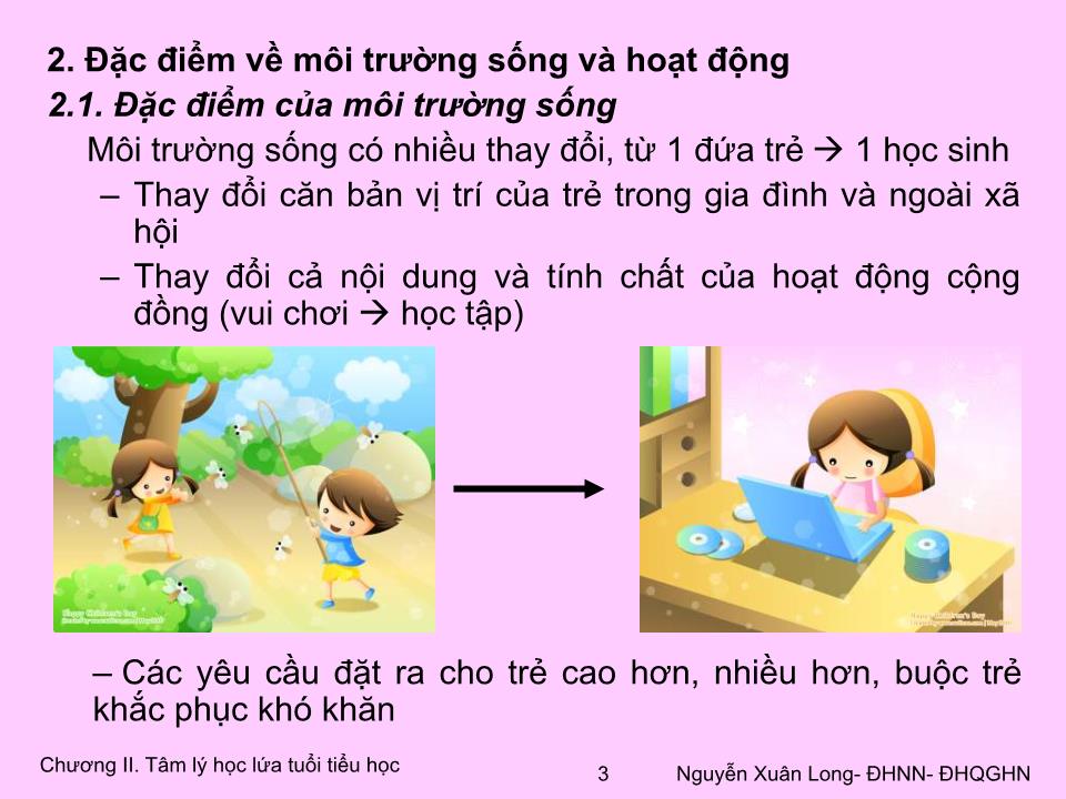 Bài giảng Tâm lý học 2 - Chương II: Tâm lý học lứa tuổi tiểu học trang 3