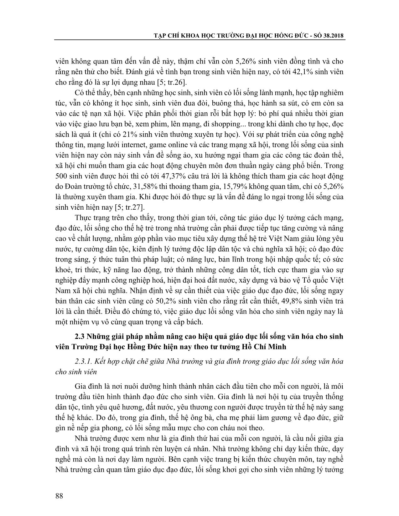 Giáo dục lối sống văn hóa cho sinh viên trường Đại học Hồng Đức hiện nay theo quan điểm Hồ Chí Minh - Thực trạng và giải pháp trang 6