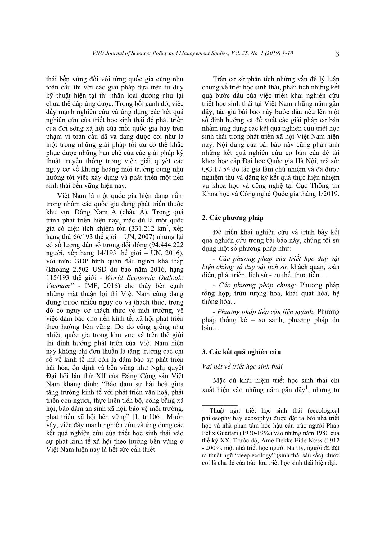 Vận dụng các nguyên lý của triết học sinh thái trong phát triển xã hội ở Việt Nam hiện nay trang 3