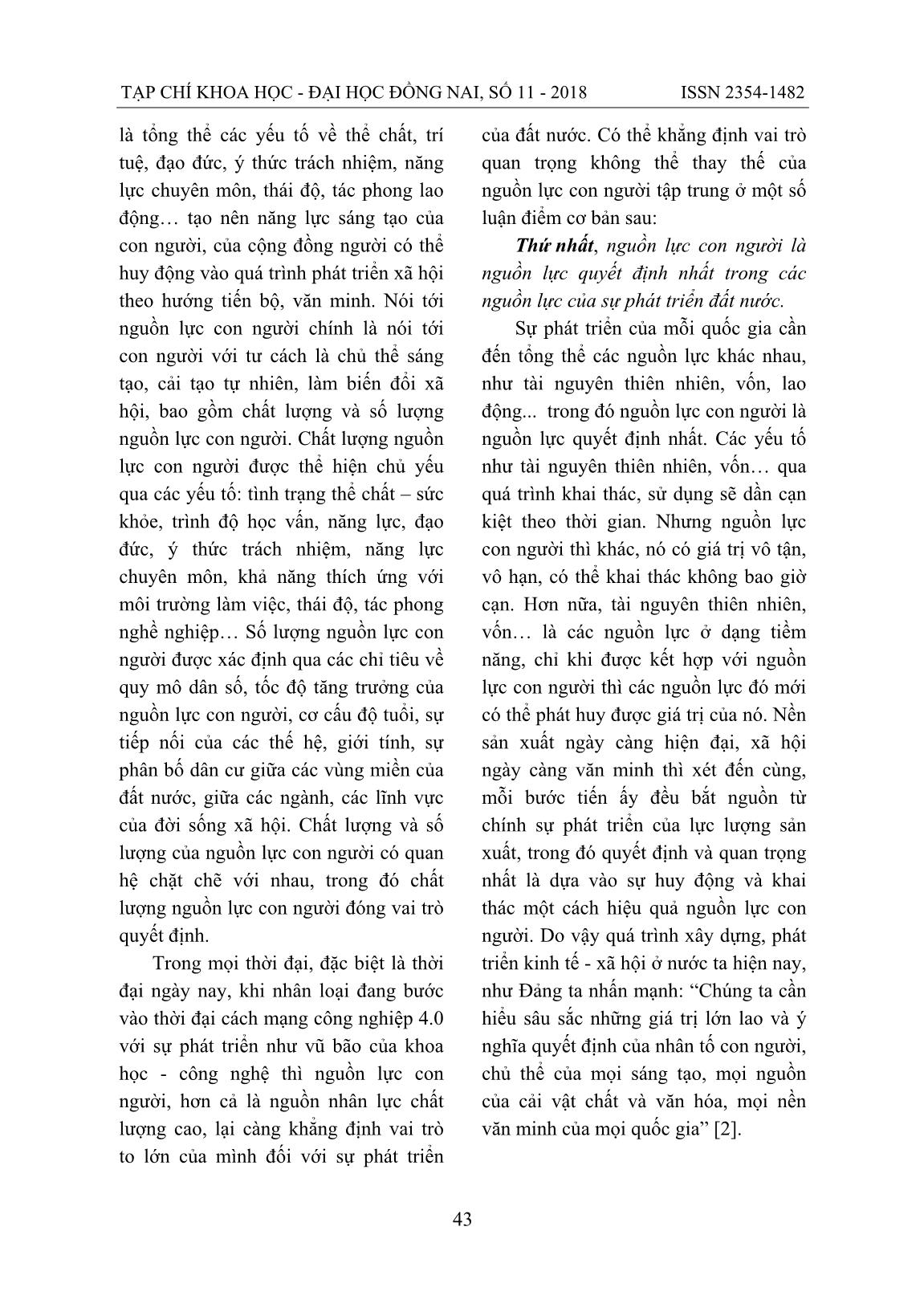 Phát huy nguồn lực con người Việt Nam trong sự nghiệp phát triển kinh tế - xã hội thời đại cách mạng công nghiệp 4.0 trang 2